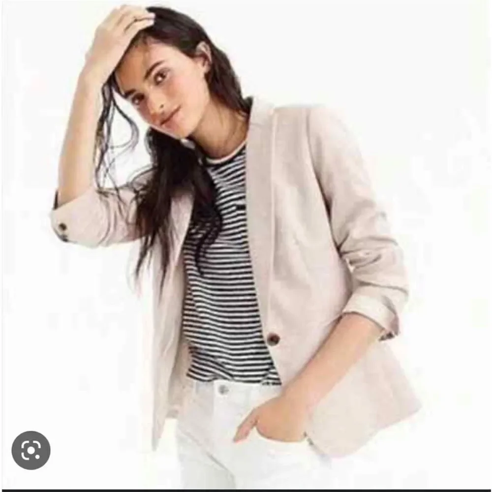 J. Crew‎ Parke Stretch Linen Blend Blazer in Flax Light Tan Brown 0